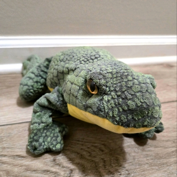 Ty PONDER the Frog 11" Plush Stuffed Animal Toy Green Yellow Large - Picture 1 of 7